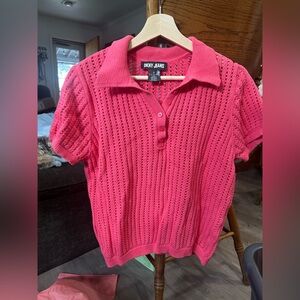 DKNY Jeans Coral Knit Button-Up (79)